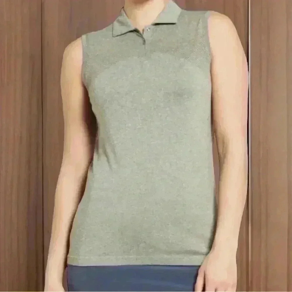 Slazenger Gray Sleeveless Golf Polo Tank Top Tennis Activewear Women's Size XXL